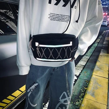 

Men Belt Bag Women Shoulder Bag Reflective Chest Bag Male Messenger Bag Hip Hop Female Crossbody Bag