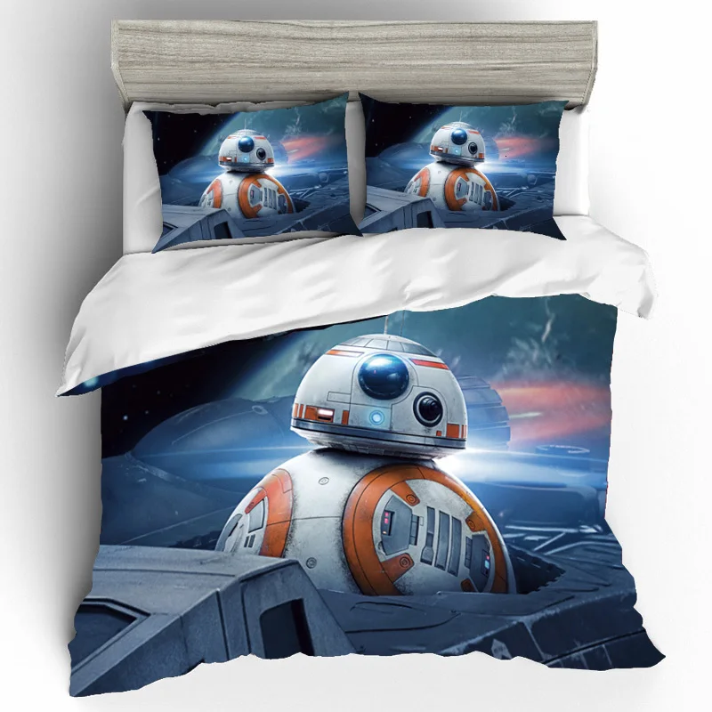 Home Bedding Set Star Wars BB-8 Robot Print 3D Bedding Sets Duvet Cover Cotton Pillowcase Home Textile Bedclothes Dropshipping