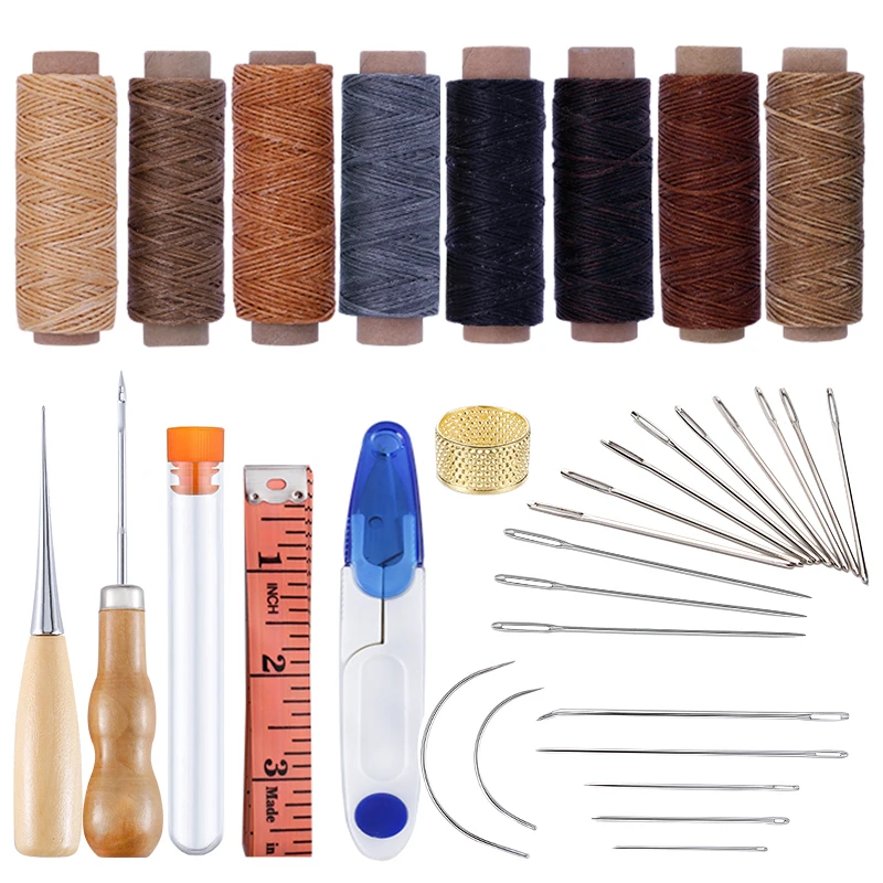 LMDZ Leather Upholstery Repair Kit, Leather Sewing Kit with 12 Color Waxed  Thread, Sewing Needles, Leather Stitching - AliExpress
