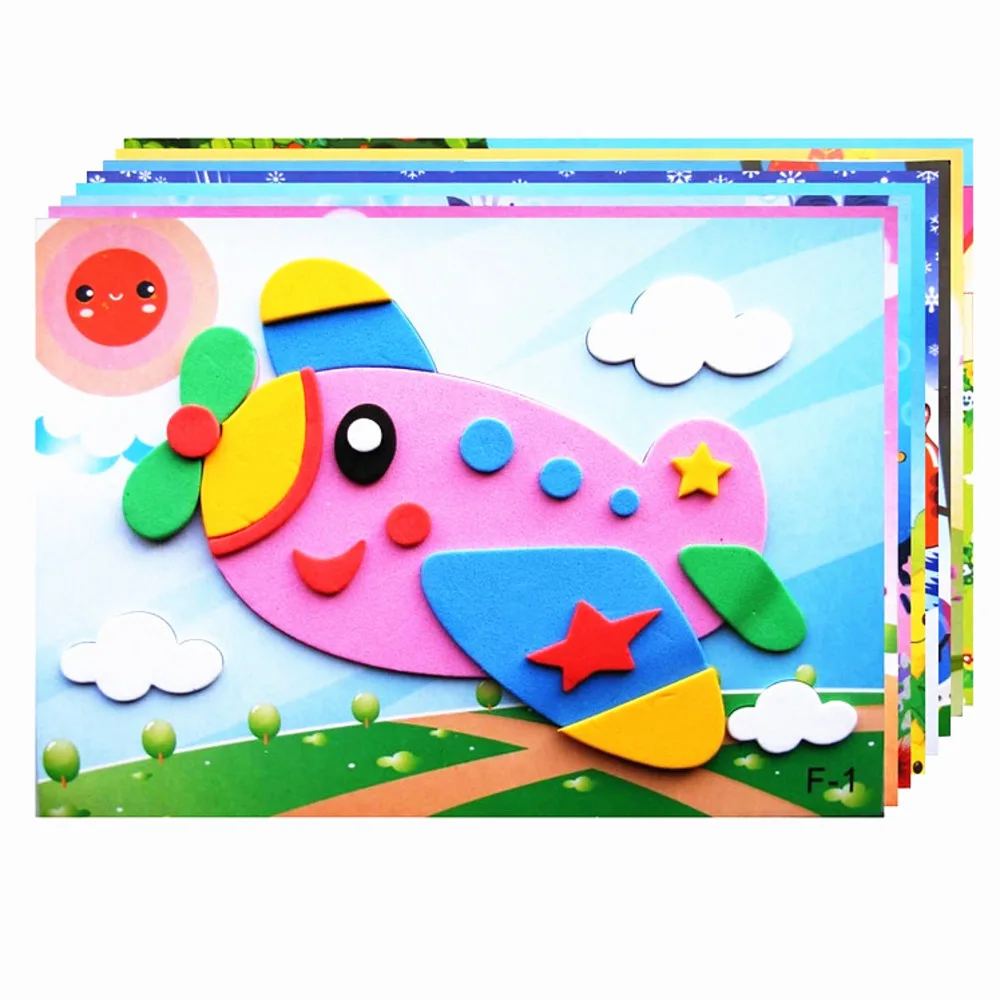 3D EVA 폼 스티커 퍼즐 만화 동물 20 스타일 DIY 수제 조기 학습 교육 완구 어린이 선물, 10 개
