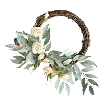 

Simulation Flower Garland Hanging Garland Flower Wall Hanging Wedding Decoration Colorful (White Rose)