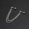 Chaud 1Pc Punk balle goujon Cartilage oreille enveloppement Double chaîne Piercing boucle d'oreille unisexe ► Photo 2/5