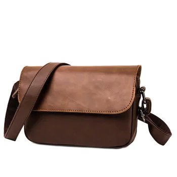 

2019 Winter Japanese-style Fashion New Men's Small Shoulder Bag Guangzhou Leather Men's Shoulder Bag PU Leather Bag