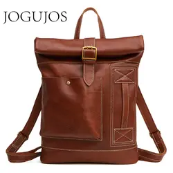 JOGOJOS новый кожаный рюкзак для ноутбука из натуральной кожи мужской рюкзак из воловьей кожи дорожная школьная сумка модная Mochila рюкзак для