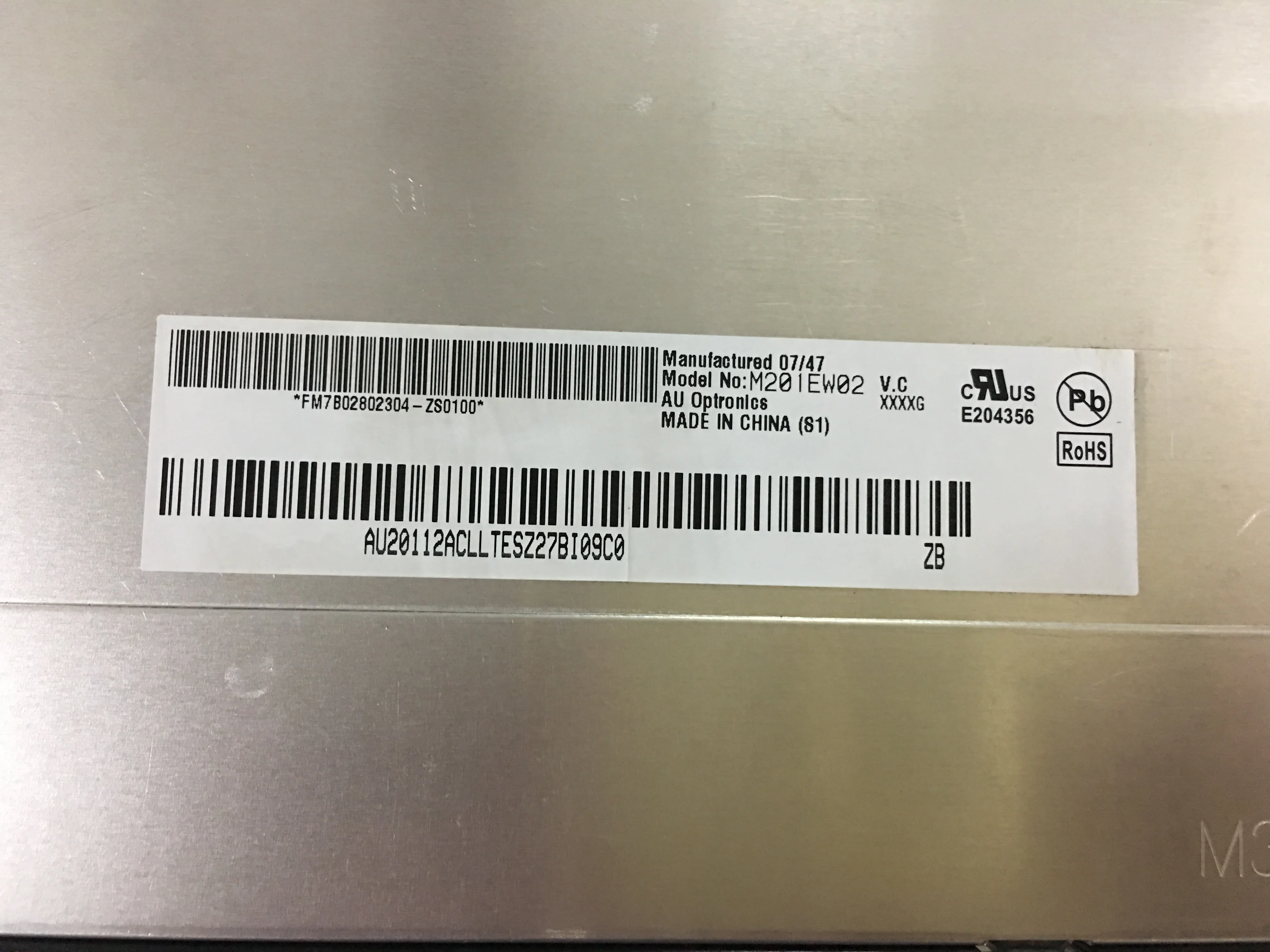 Écran hp M201EW02 59.20M04.030/81