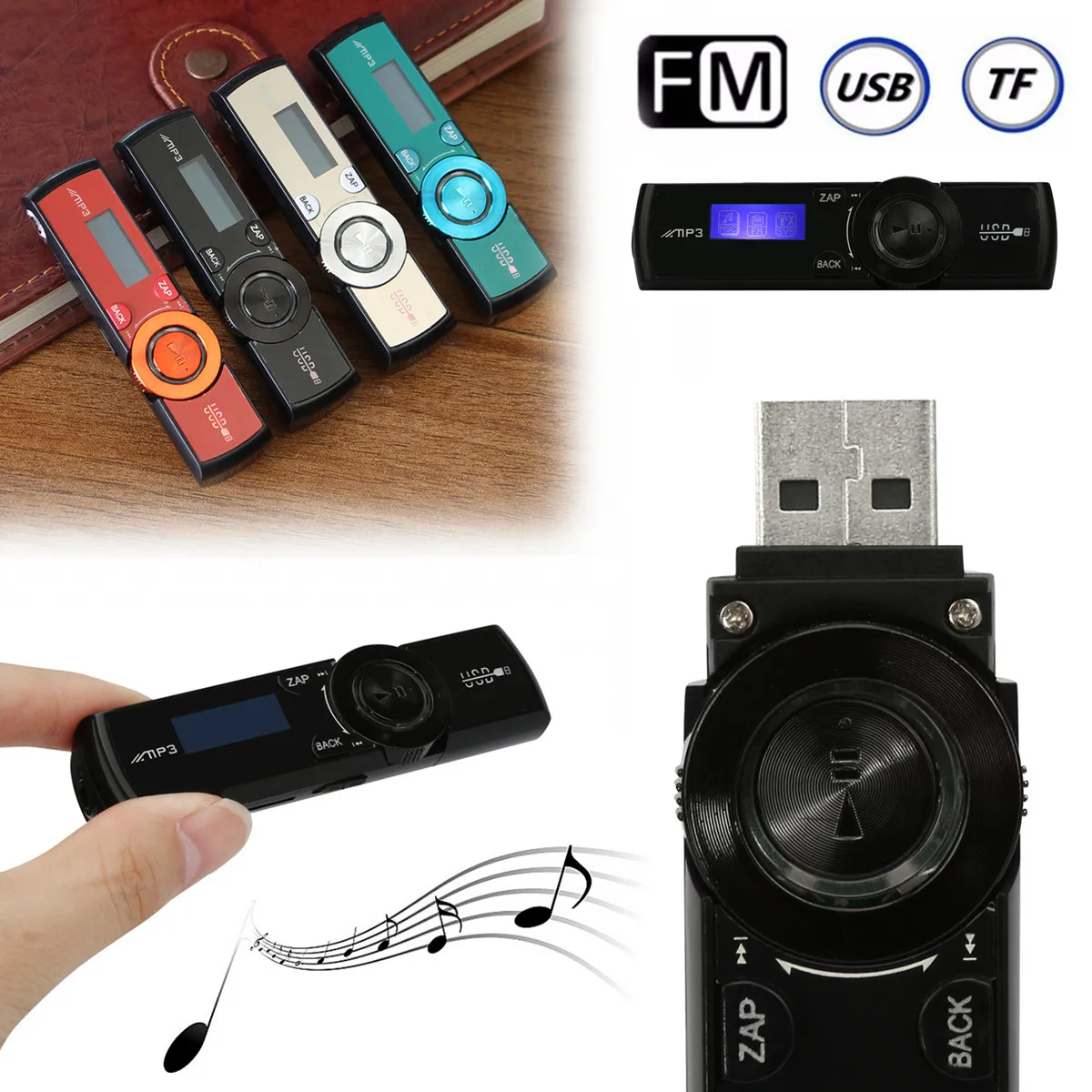 KINCO 32GB LCD HD Screen USB MP3 WMA Player Mini Media FM Radio Micro SD TF Card Headphones Clip 2019New Style Listen Music