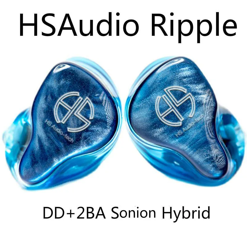 New HSAudio Ripple DD+2BA Hybrid Sonion Hifi Music Monitor Audiophile Musician 2Pin 0.78mm Earphones Headphones PK FLC8S Adonis NM2+