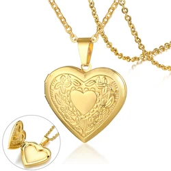 Elegant Stainless Steel Heart Locket Necklace for Women and Girls - Timeless Keepsake Pendant with Sentimental Charm (PN-1192G)