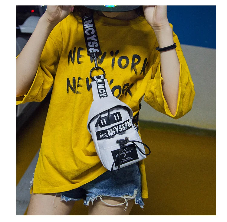 Hot sale sports summer new Harajuku shoulder messenger bag female small bag fashion Oxford mobile phone bag chest bag