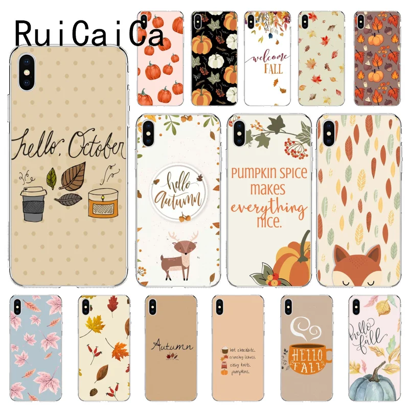 

RuiCaiCa Pumpkin happy fall DIY Luxury Case for iPhone 6S 6plus 7 7plus 8 8Plus X Xs MAX 5 5S XR 10 11pro Max