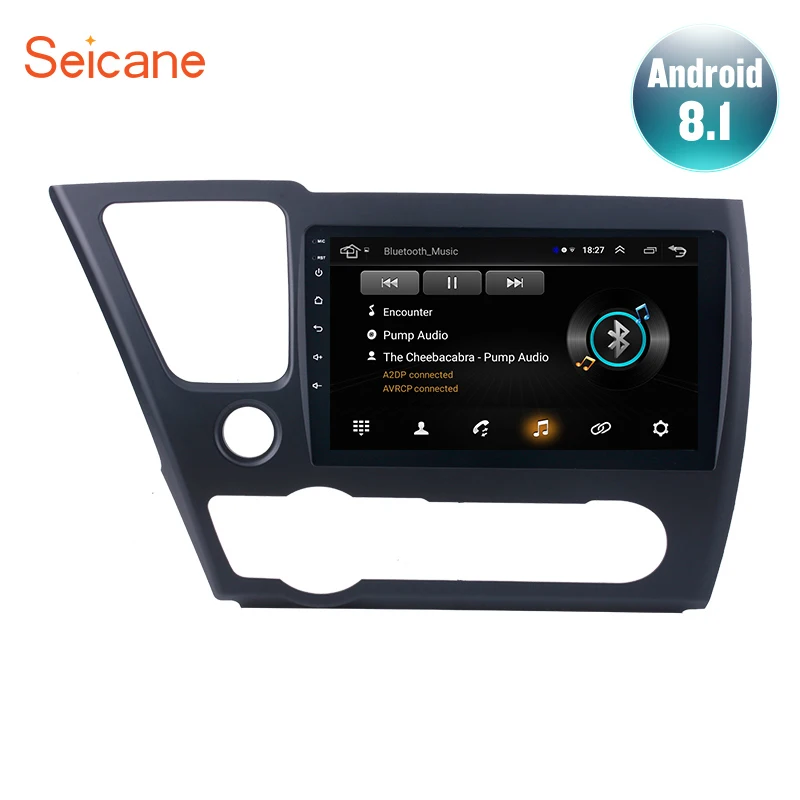 Seicane для 2014 2015 2016 2017 HONDA CIVIC Car autostereo multimedia 9 &quotAndroid 8 1 четырехъядерный GPS Navi Руль