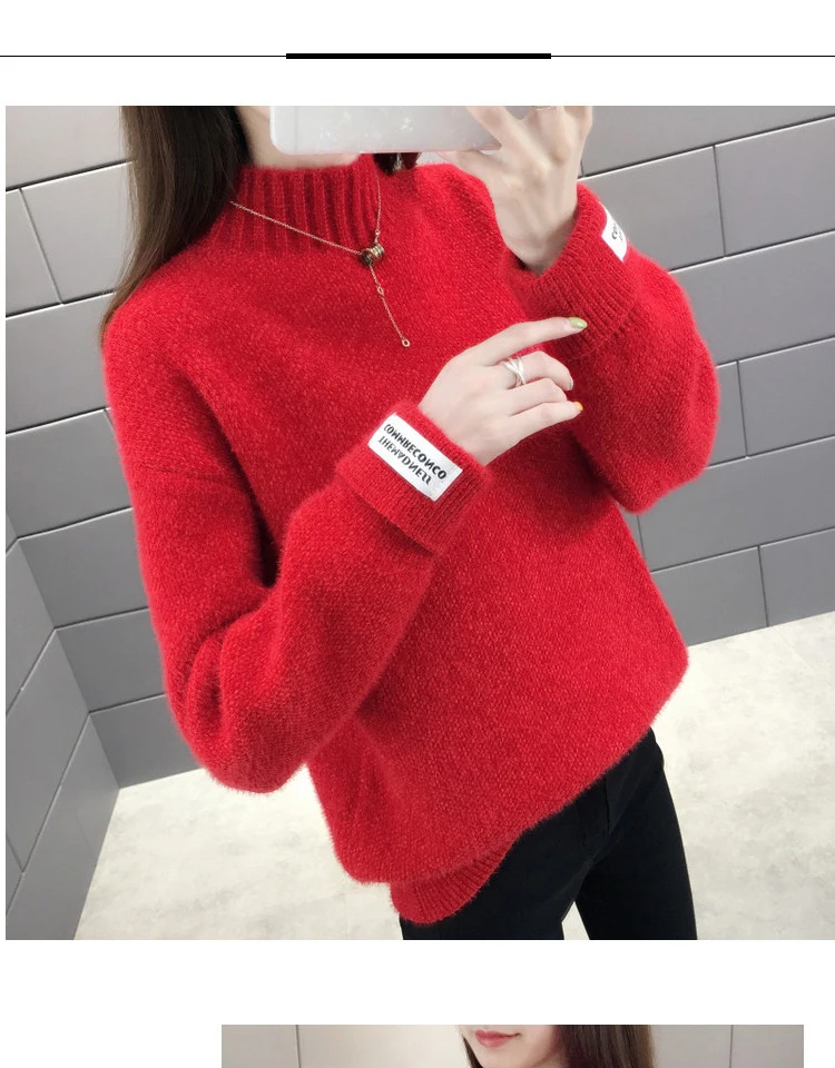 Весна осень свитер женский длинный рукав водолазка пуловер Свитера корейский вязаный женский свитер-пуловер Джемпер