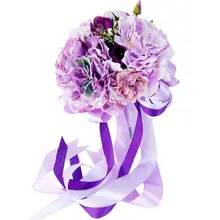 Bridal Bridesmaid Wedding Holding Bouquet Artificial Hydrangea Flower Long Satin Ribbon Decor Party Decoration Gift Photo Props