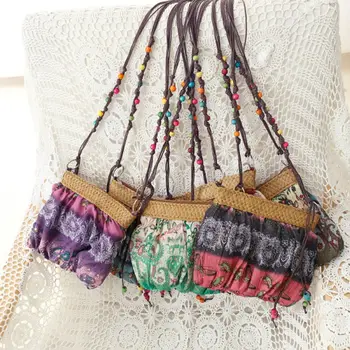 

Bohemia Wind Popular Messenger Straw Beautiful Sweet New Fashion Hot Weave Bags Flower Printing Crossbody Shoulder Bag