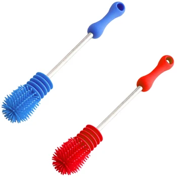 

2 Pcs Creative Multifunctional Silicone Bottle Brush Cleaner Unique Design Baby Bottle Scrubbing Cleaning Tool Baby Bottle Brush