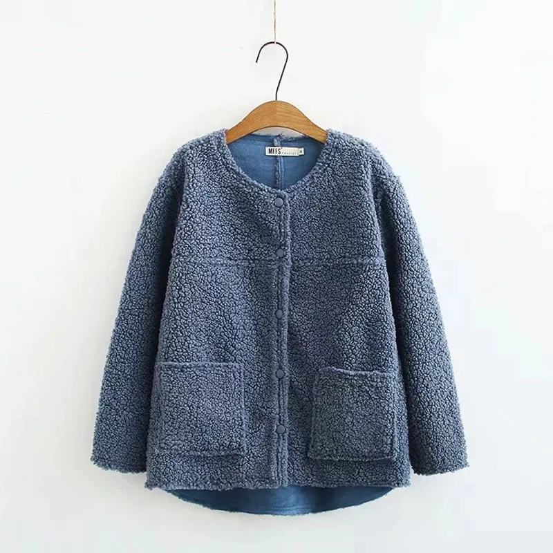 Женская новая плюшевая куртка размера плюс 4XL на осень и зиму, пальто из искусственного меха, повседневное Свободное пальто с карманами, пальто с мишкой Тедди неровной длины