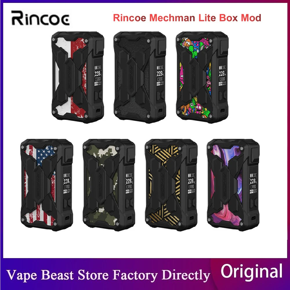 Оригинальный Новый Rincoe Mechman Lite TC бокс мод W/ 228W Максимальная выходная мощность от