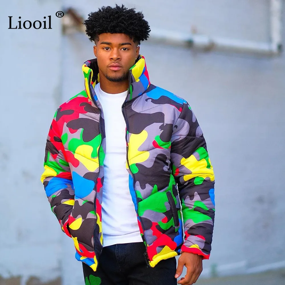 astounding  Liooil Plus Size Camouflage Print Warm Winter Coats And Jackets Women Man Streetwear Long Sleeve Zi