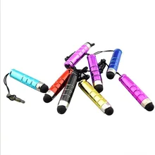 Tablet caneta stylus para tela sensível ao toque capacitivo para iphone 5S 6 s lg todos os telefones celulares ipad caneta stylus 2 em 1 poeira plug(China)