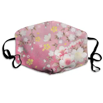 

Mouth Mask Powder and Yellow Flower Print Masks - Breathable Adjustable Windproof Mouth-Muffle, Camping Running for Women and