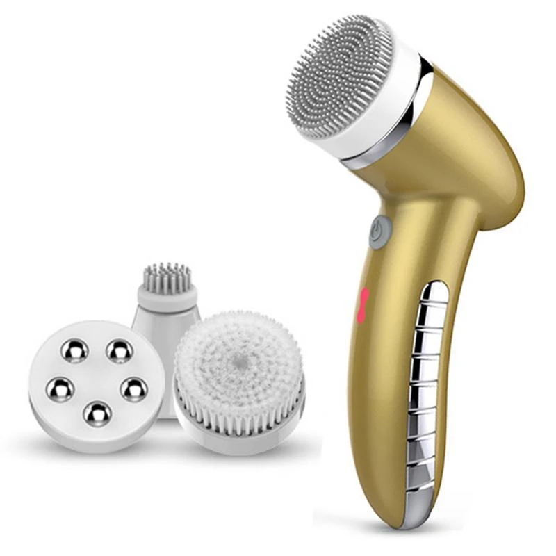 

4 in 1 Electric Women 100% Safe Wash Facial Cleansing Brush IPX6 USB Female Electric Face Cleaning Apparatus