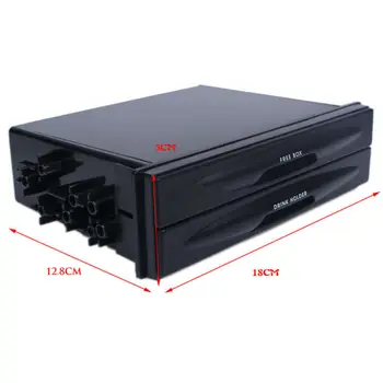 

Replacement Storage Box Accessories Double Din Radio Pocket Cup holder 18cmx12.8cmx5cm Auto