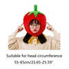 Lovely Tomato Shape Plush Hat Funny Fruit Stuffed Toys Headgear Warm Earflap Cap Performance Cosplay Party Photo Props 5