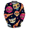 Day of The Dead Sugar Skull 3D Baseball Jacket Men Bomber Jacket Outerwear Streetwear Hip Hop Baseball Uniform Casual Sportswear 5