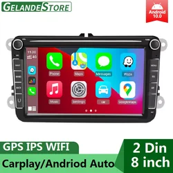 Autoradio Android Carplay 8 ", récepteur stéréo, 2din, Navigation GPS, WIFI, Bluetooth, pour voiture VOLKSWAGEN Passat Skoda 