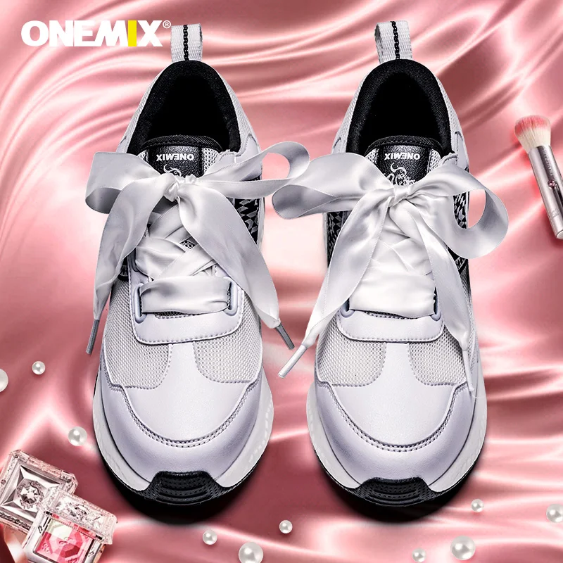 ONEMIX/женские кроссовки; кожаные кроссовки с дышащей сеткой; женская прогулочная обувь на платформе и высоком каблуке, увеличивающая рост