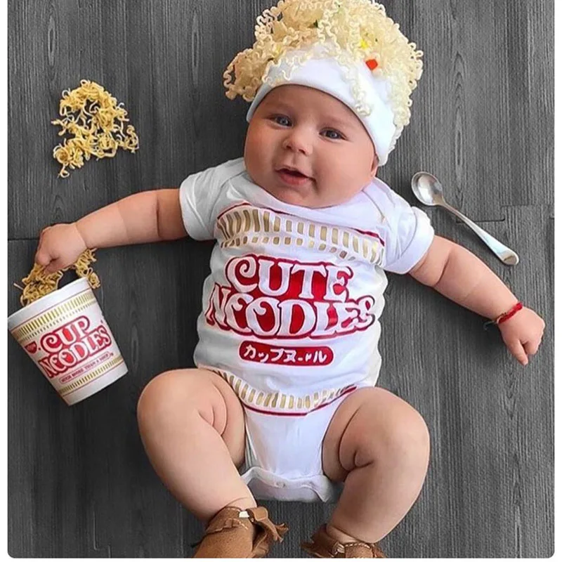 Cute White Baby Bodysuit Onesie for Newborns