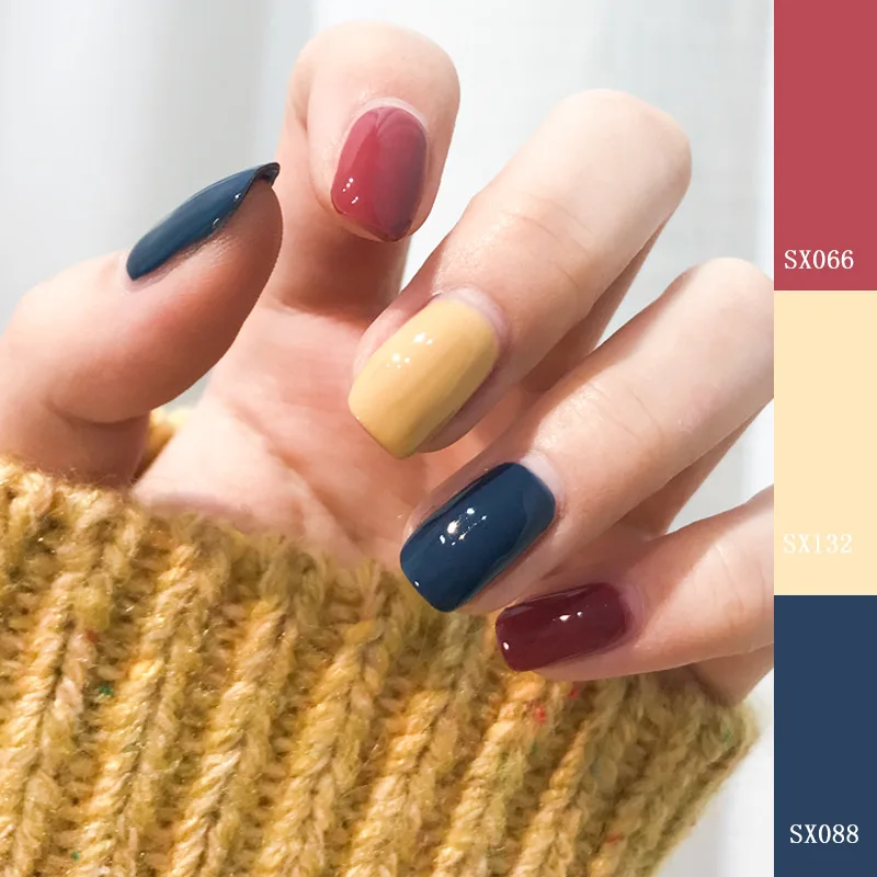 Nusx 3 Bottles set Solid Color Nail Polish Series Varnish Polish Quick Dry Eco friendly Nail 3