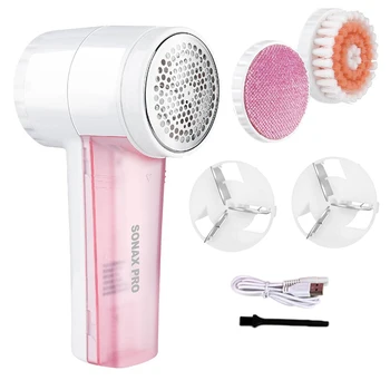

SONAX PRO Electric 3 in 1 Lint Remover & Fabric Shaver, Small Home Stainless Portable Fuzz Remover for Fabric, Pet Hair