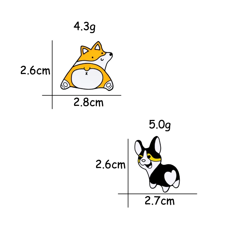 Креативный милый забавный щенок корги броши в форме собаки женский воротник нагрудный штырь мужские куртки рюкзак Значки эмаль металлические булавки ювелирные изделия подарки