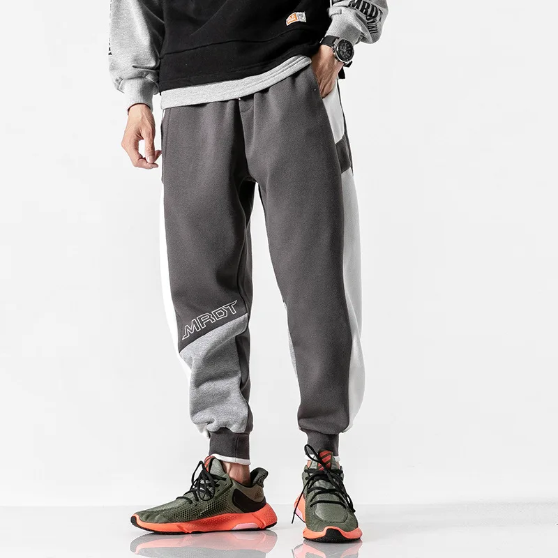 

City Where the Product Winter New Style Two-color Mixed Colors Printed Pants with Velvet Men Ankle Banded Pants Men Casual Trous