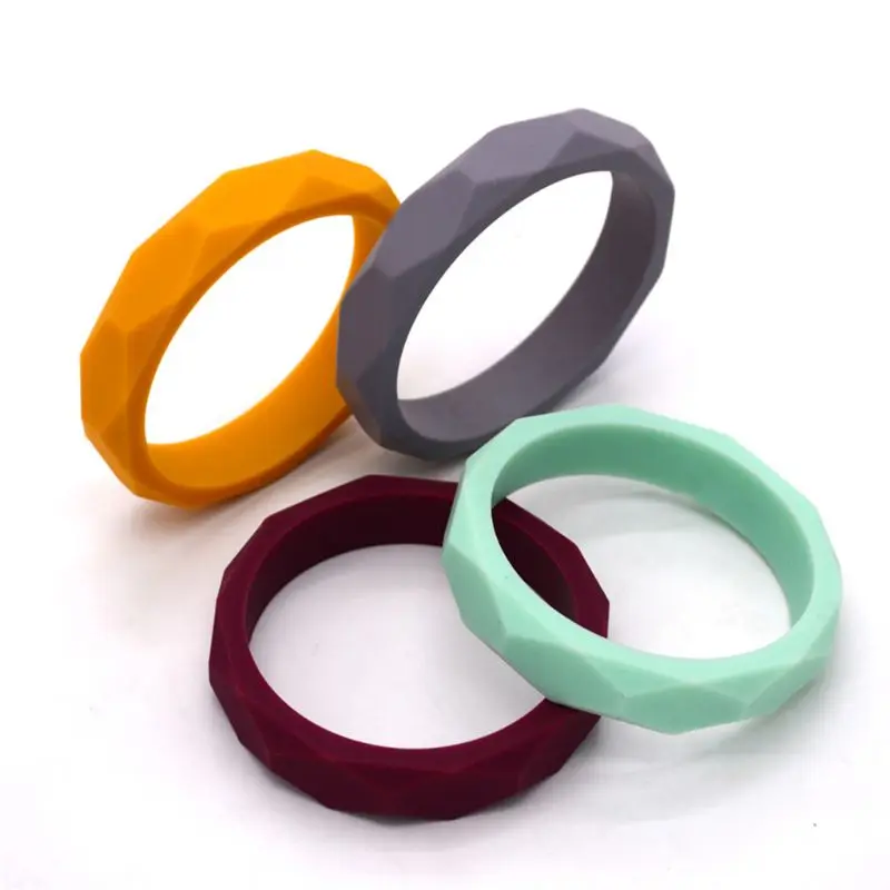 

Newborn Silicone Chew Biting Bangle Bracelet Infant Baby Teether Chewy Beads D0AF