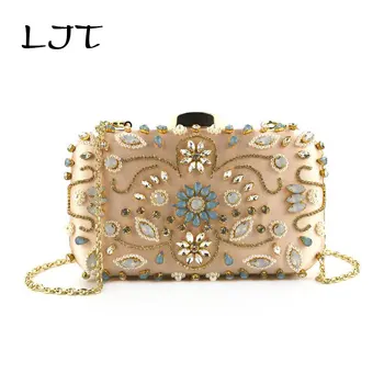 

High Quality Handmade Beaded Bag for Ladies Dinner Women Clutch Evening Bag Crystal Lady Wedding Purse Rhinestones Handbags 2020
