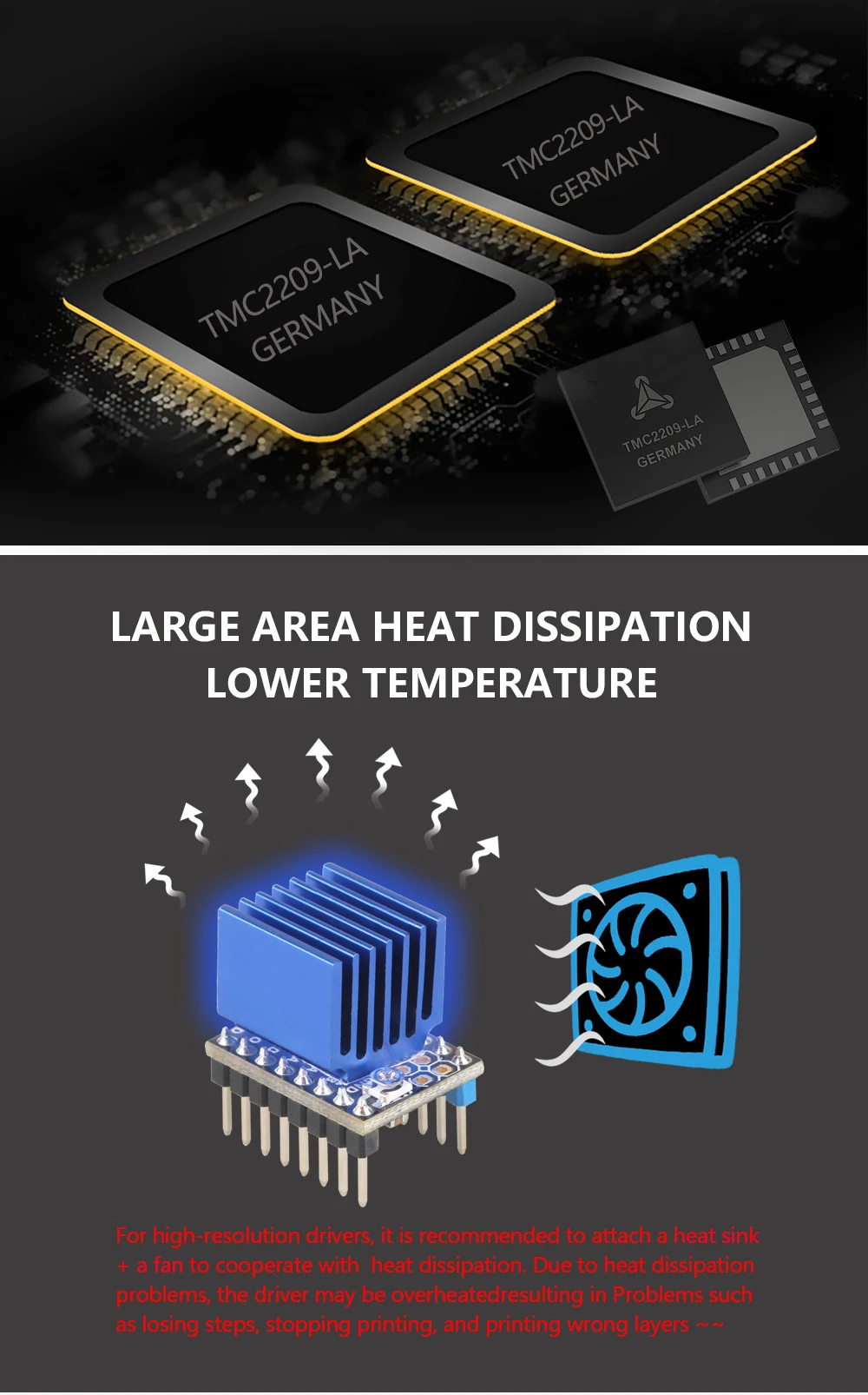 LERDGE TMC2209 Драйвер шагового двигателя UART VS TMC 2208 A4988 lv8729 части 3D-принтера Stepstick 2.0A ультра-тихий Ender3