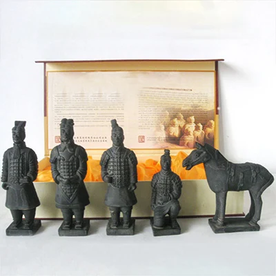 Strongwell китайские терракотовые воины скульптура рыцаря статуя древних солдат Броня герой украшения дома аксессуары подарок - Цвет: 15CM-5PC-A