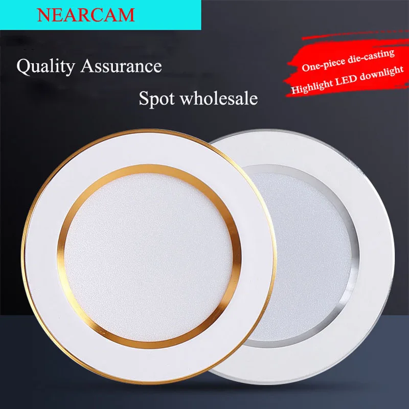 

NEARCAM LED Downlight Living Room Aisle Household Downlight 3W5W 12W Hotel Project Embedded White Light Warm Light Ceiling Light