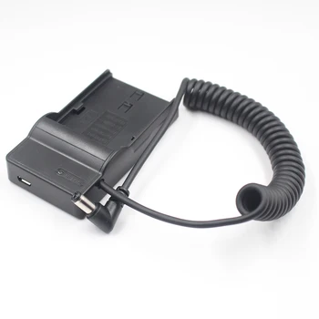 

NP-F970 Battery Charger Angled Connector with Spiral Cable Adapter DC 5.5*2.5mm Plug in for Monitor Light Lamp Camera Power 8V