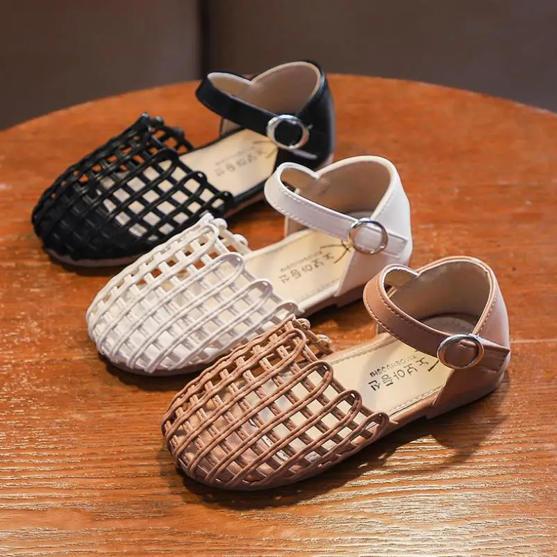 

Summer children girls kids sandals princess single shoes for toddler baby little girls hollow roman beach shoes sandals new 2020
