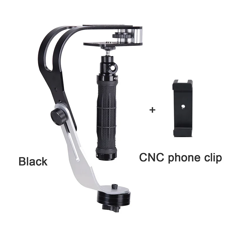 Ручной Стабилизатор камеры steadycam стабилизатор с зажимом для телефона заполняющий свет для Canon Nikon sony Gopro Hero DSLR DV STEADYCAM - Цвет: Black 2 in 1