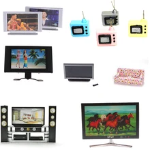 1 шт. лучшая Hi-Fi ТВ шкаф аудио lcd плоский экран съемный ТВ кукольный домик миниатюрное украшение кукольный дом детские игрушки