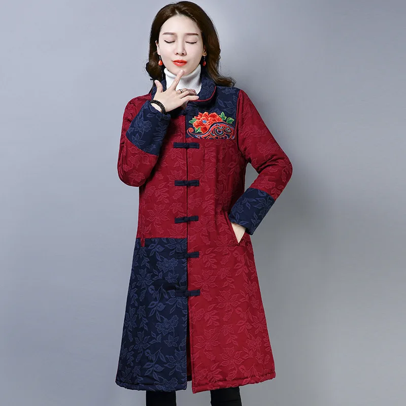 

3639 Photo Shoot 2018 Autumn And Winter New Style Ethnic Embroidery Cotton-padded Clothes Cotton Coat