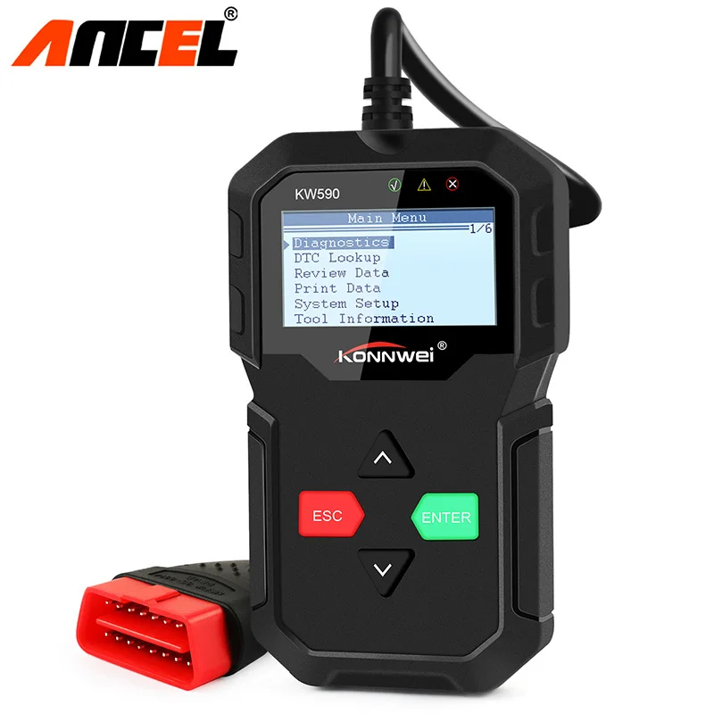 KONNWEI KW590 Obd2 сканер авто мульти Бренды автомобилей многоязычный считыватель кодов