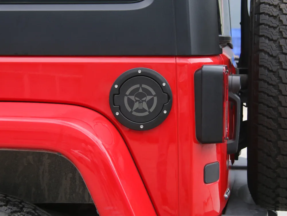 Sansour Car Gas Fuel Tank Cap Cover And Rubber Gasket Ring for Jeep Wrangler 2007- Exterior Car Accessories Styling