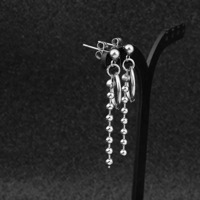 Idol Kpop Earrings Stainless Steel Grunge Hip Hop Rap Chain
