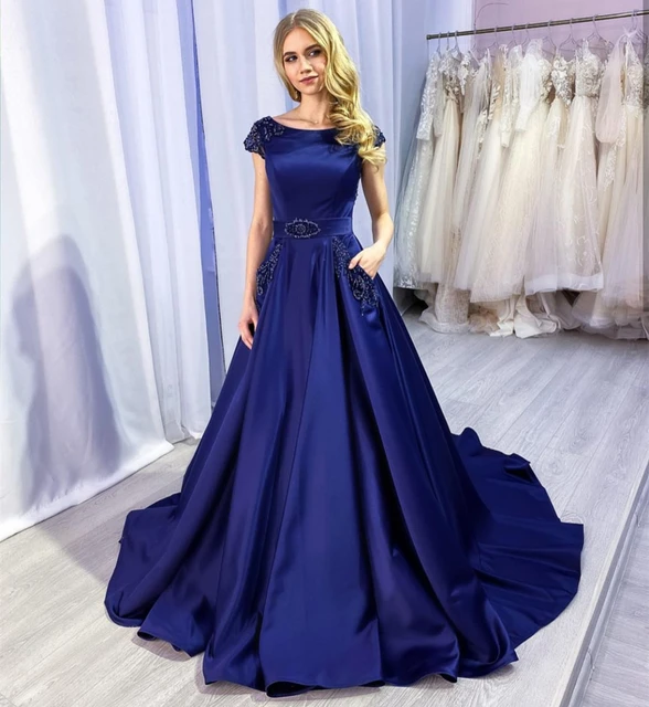 Royal Blue Chiffon Prom Dresses, Long Prom Dresses, Simple Long Prom D –  ClaireBridal