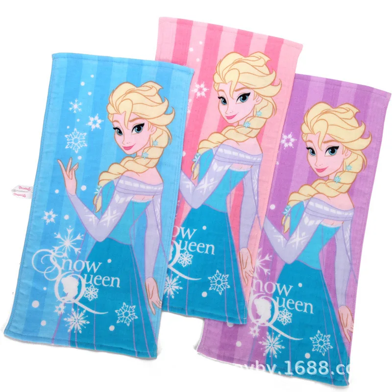 girls Frozen elsa Anna Baby face towel cotton Disney snow White Princess Sophia Mickey Minnie kids soft towel Handkerchief child